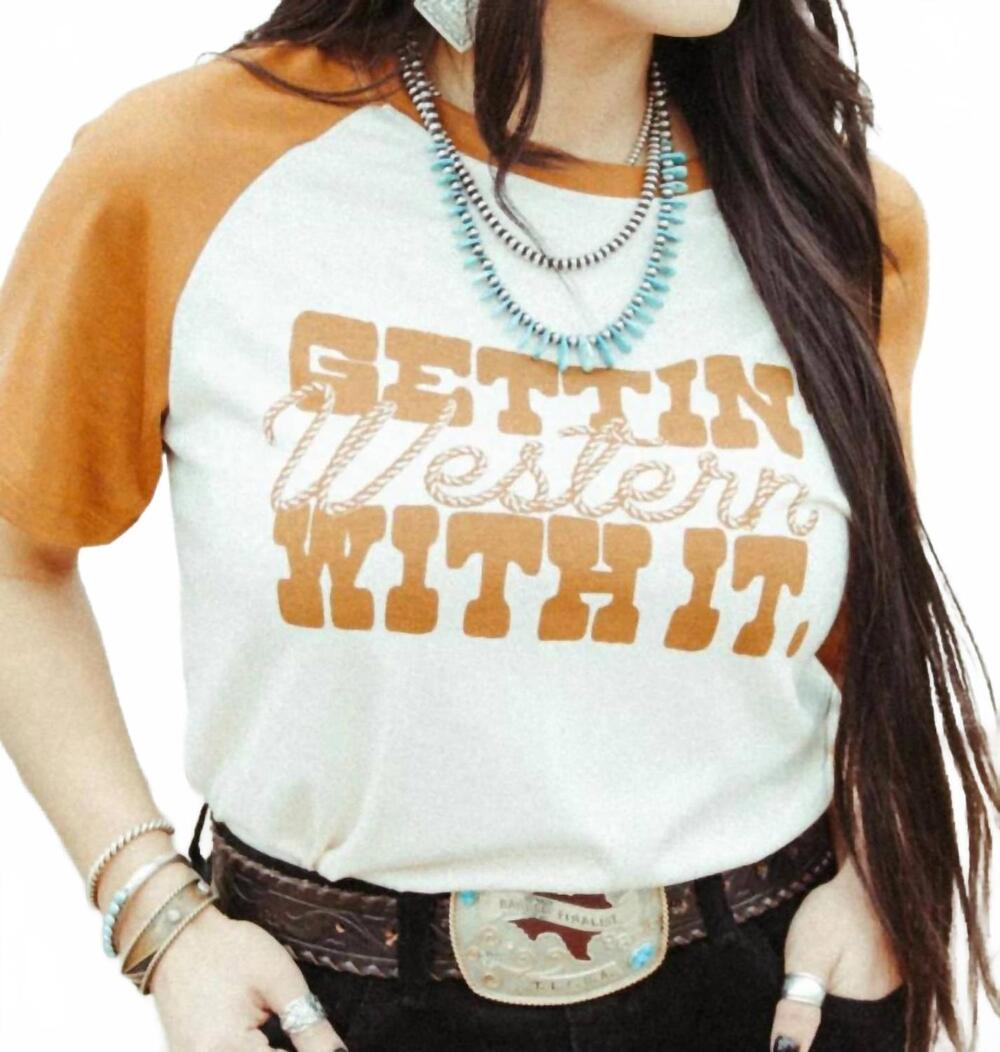 NEW 2FLYCO jiggy western tee in beige